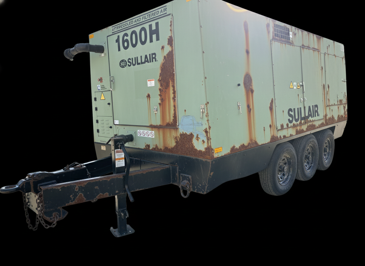 Rusty but trusty Sullair triple axle 1600.